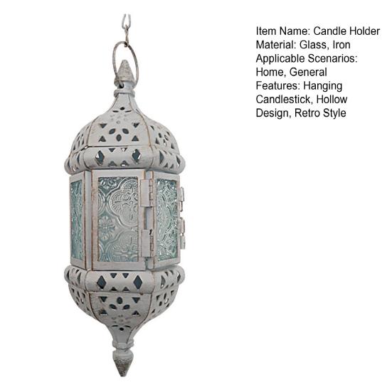 Подвесной подсвечник из железа, винтажный стеклянный марокканский подсвечник для чайной свечи в европейском стиле