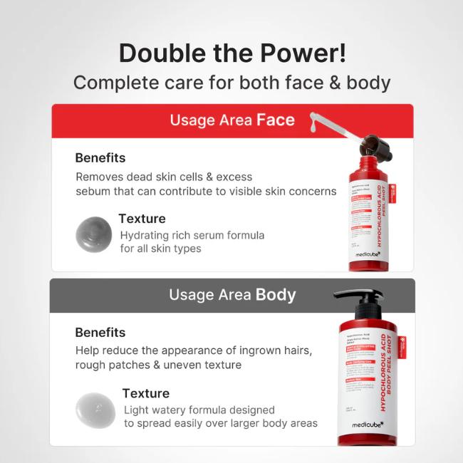 Medicube Hypochlorous Acid Rice Body Peel Shot 280ml (3 Options)