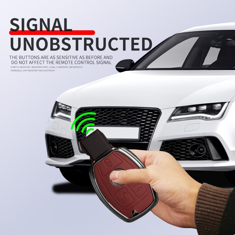 Металлическая Крышка Чехол для Брелка Автомобильного Ключа из Натуральной Кожи Подходит для Mercedes Benz A B C E Класса Gls Gla Glk Glc Cls Cla Amg W204 W205 W212 W463 W176 Брелок