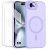 Coque pour iPhone 17e, avec Protection Caméra et Cercle Magnétique - Violet - 2 Verres Trempés