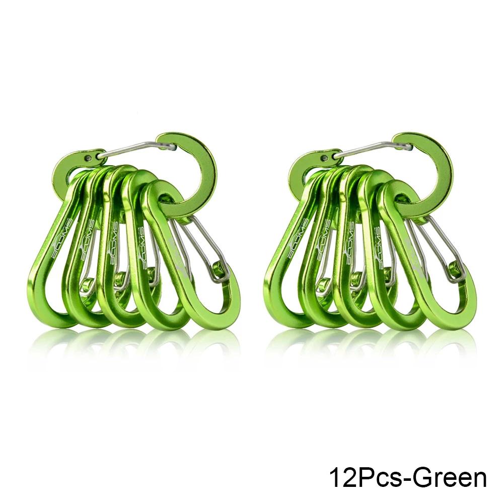 6 Pieces 12 Pieces Outdoor Use Camping Multi-tool Carabiner Steel Small Carabiner Clip Fishing Accessories