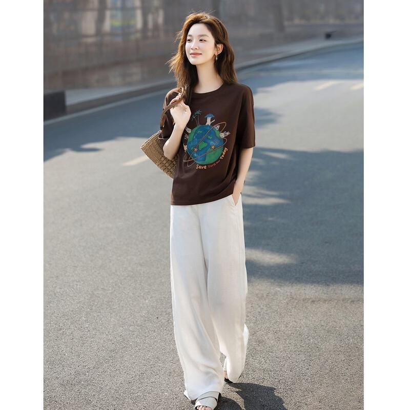 Demana Women's Eco-Print Loose Fit T-shirt