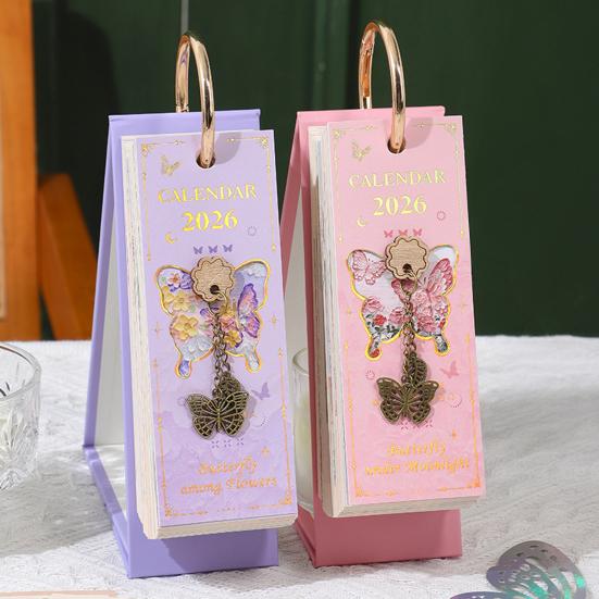 2026 Масляная пастель Настольный календарь Ежедневник Маркер событий Настольный календарь Декоративный Календарь на спирали для дома, офиса, школы