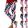 Women's Casual Fashion Outdoor Independence Day Printed Slim Elastic Yoga Pants Cropped Pants