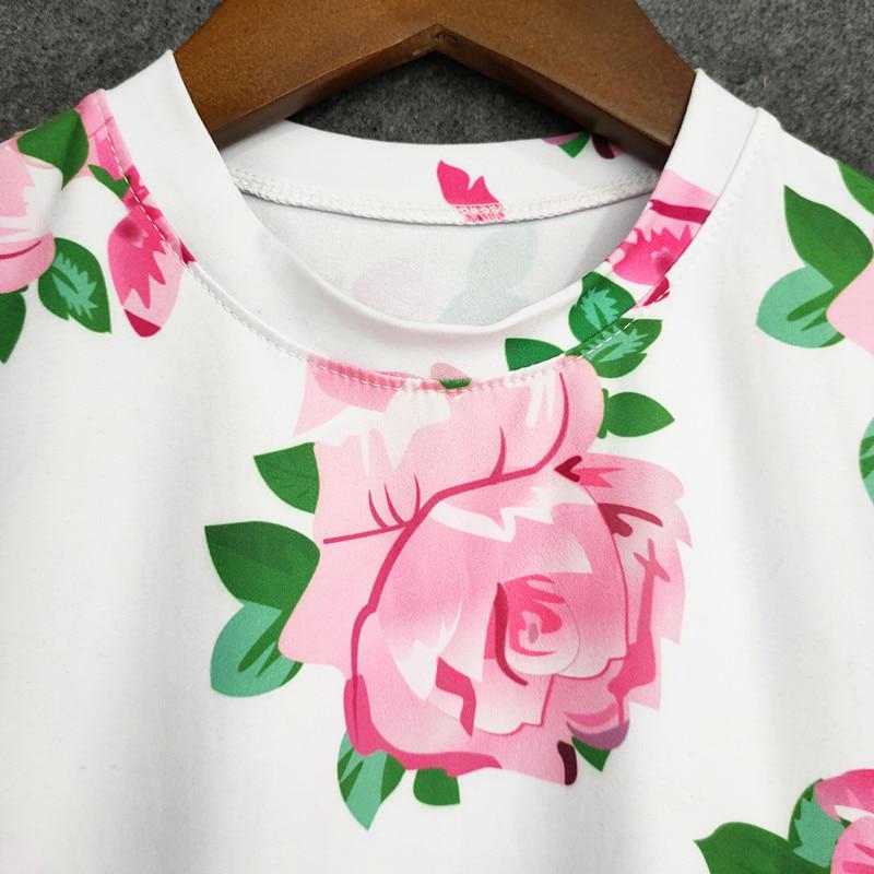Милая футболка с большим цветком для девочек, модные летние детские топы, футболки с милым принтом, детские футболки с круглым вырезом