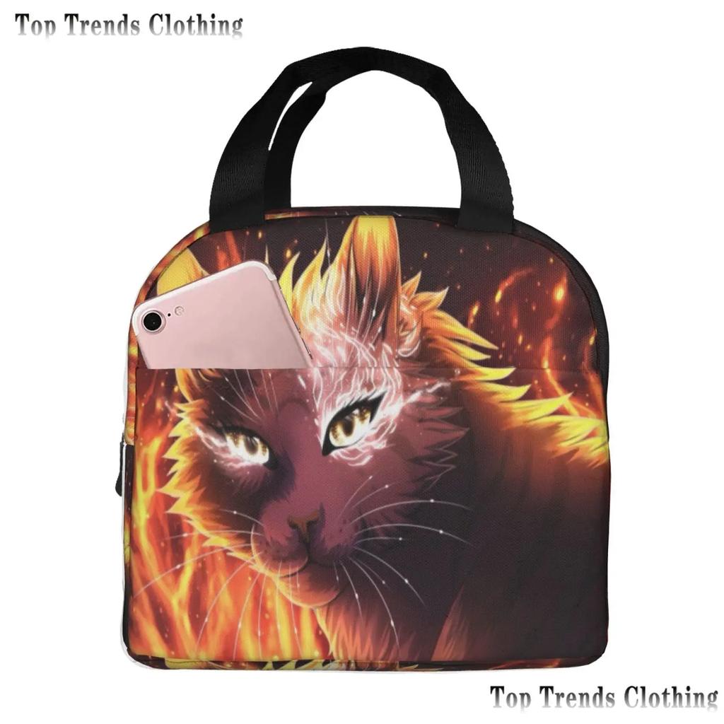 Сумка для ланча Warriors Cats для женщин, водонепроницаемая, термосумка для ланча в офис, школьные термосумки