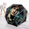 1pc Hogwarts School Automatic Folding Umbrella - Compact 8-Rib Design, Durable Plastic & Iron, Perfect Gift for Friends & Family,  yy250923082