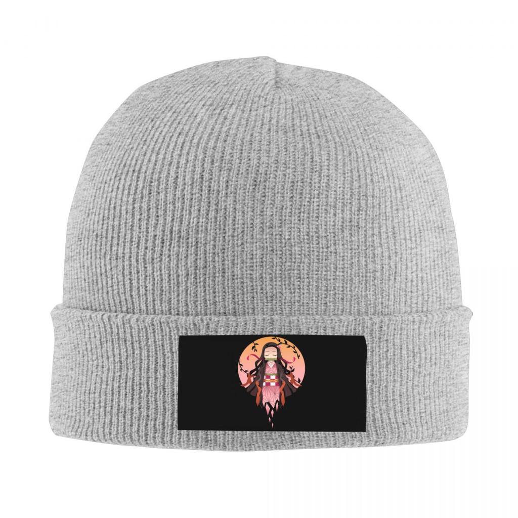 Kimetsu No Yaiba Nezuko Skullies Beanies Cap Winter Warm Women Unisex Knitted Hats Unisex Adult Demon Slayer Anime Unisexga Bonnet Hat