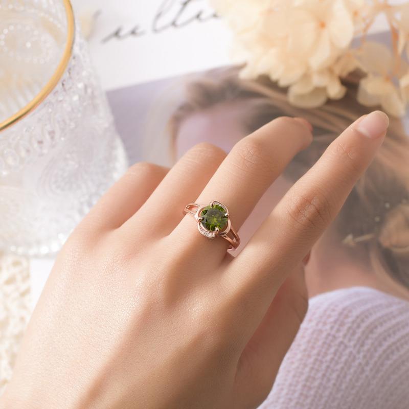 BELLA BOX Винтажные темпераментные зеленые кольца круглой формы для женщин, званый ужин, циркон, изысканные простые украшения, подарок на день матери