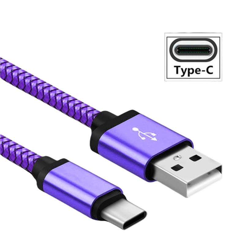Нейлоновый плетеный кабель Type C для быстрой зарядки, зарядный кабель USB A для телефонов, планшетов, адаптеров питания, эффективный
