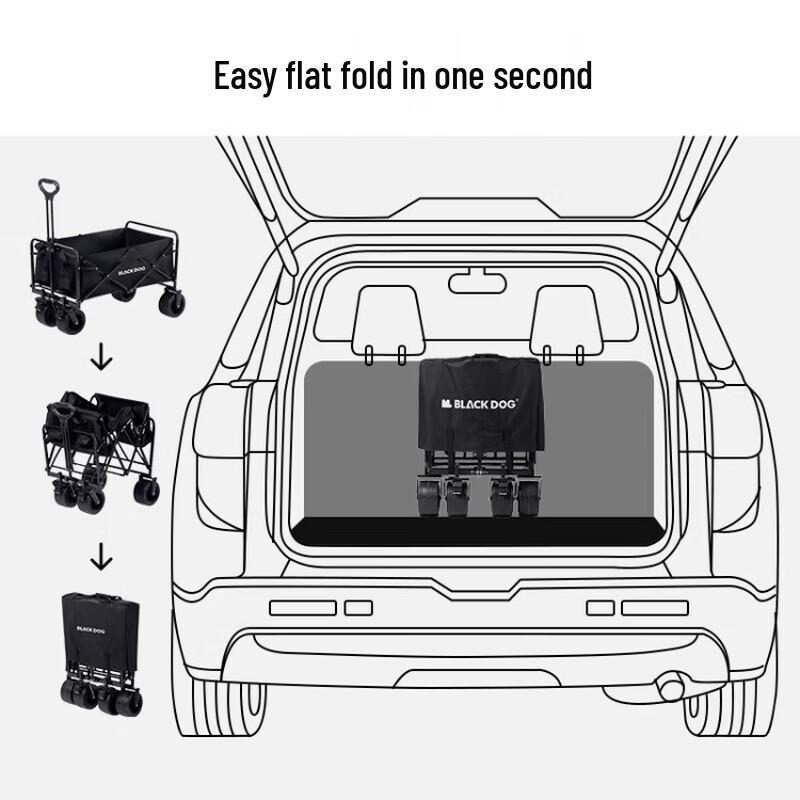 Black Dog PRO 380L Outdoor Folding Utility Wagon