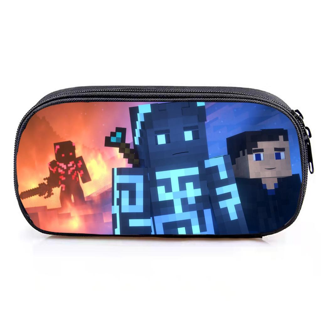 Игровой пенал для студентов Minecraft, пенал для канцелярских принадлежностей, мультяшный пенал, органайзер, пенал-коробка