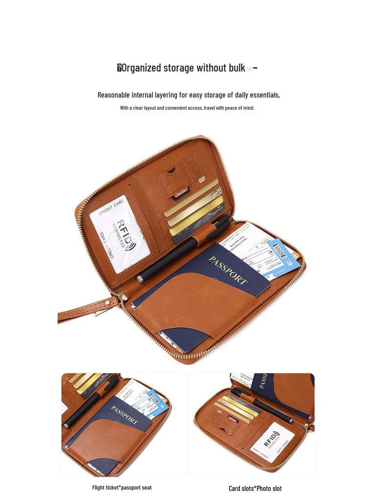 Заграничный RFID держатель для паспорта и сумка для проездных документов на молнии