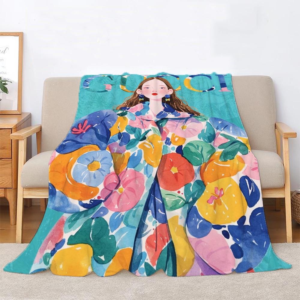 Gucc Bed Throw Blanket Luxury Bed Belt Fluffy Soft Blanket Sofa Decoration Beach Towels Interior for Home Knitted Plaid Knee Nap
