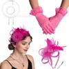 European and American Bride Retro Mesh Top Hat Headgear Feather Flower Headgear Hat Holder Hairpin Hair Accessories Head Flower