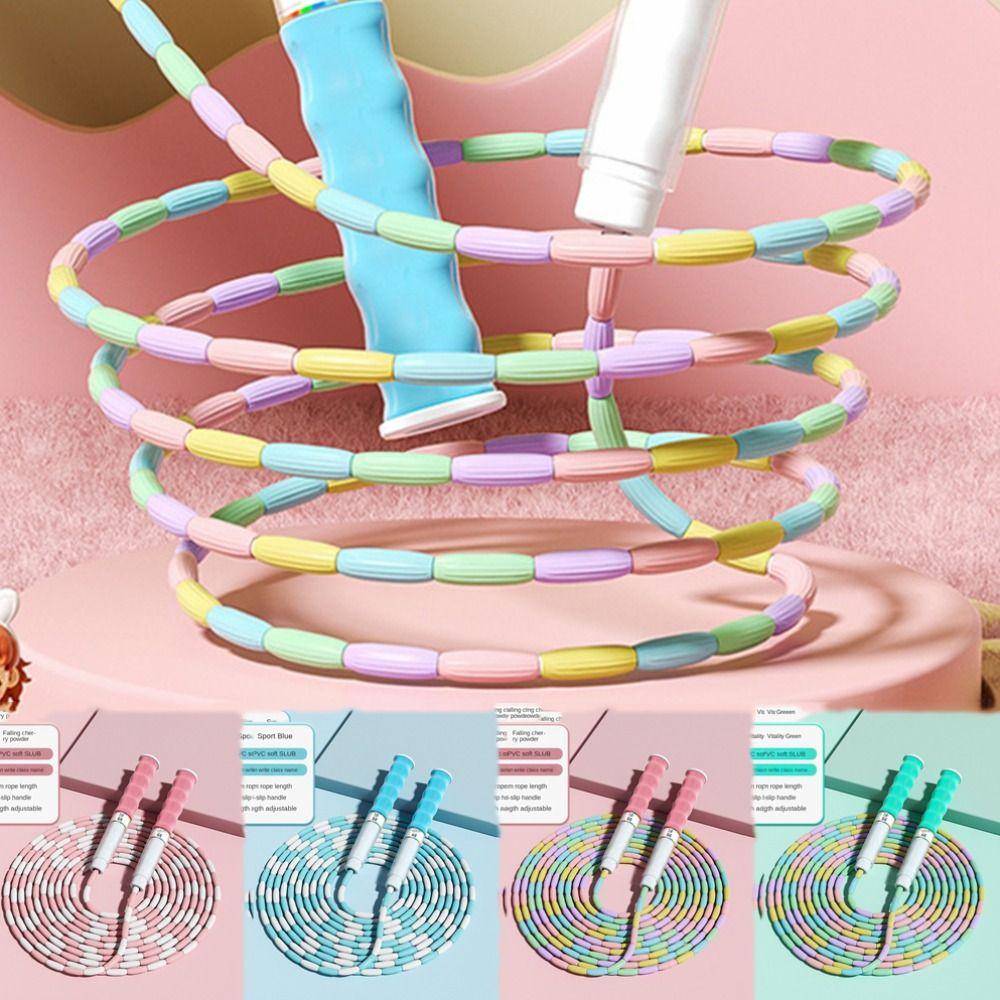 Anti-Skid Soft Bead Skipping Rope Bamboo Joint Sports Rope Weight Loss Fitness