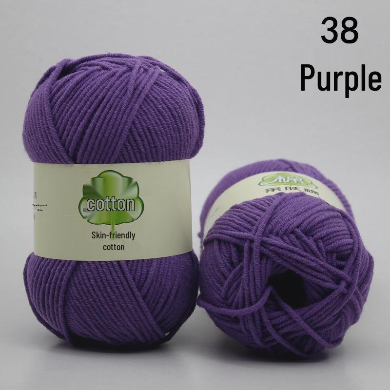 Пряжа из гребенного 5-слойного молочного хлопка для вязания и вязания крючком своими руками - Набор материалов средней толщины для шарфа и пледа