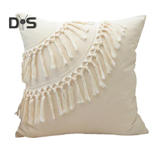 Наволочка с кисточками и скрытой молнией, декоративная бахрома, квадратная форма, бохо-стиль, офисный диван, декоративная наволочка для подушки, гостиная, спальня, автокресло