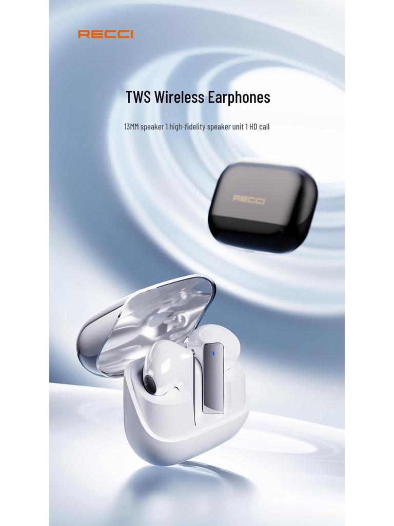 Recci REP-W80 Полностью беспроводные Bluetooth полувкладыши - Высококачественный звук TWS