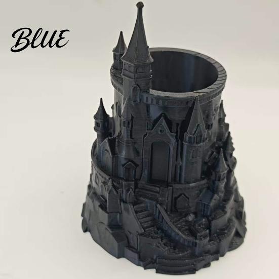 Декоративная форма Волшебного Замка Держатель для ручек 3D-печатный Настольный органайзер для ручек