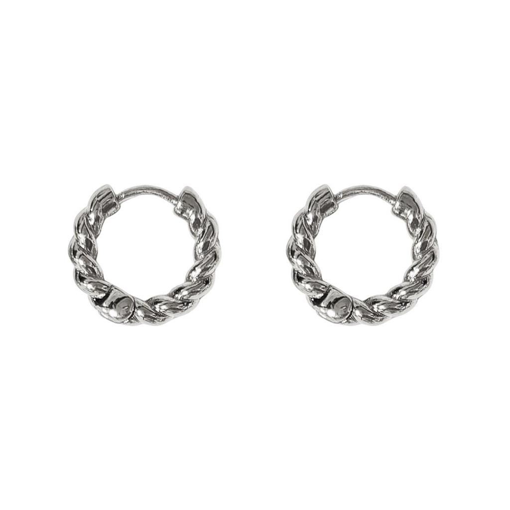 Маленькие плетеные серьги-кольца с закруткой: Ретро Европейская и Американская Высокая Мода