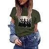 Женская повседневная футболка с принтом, пуловер с круглым вырезом, топ с короткими рукавами