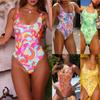 Women's Printed Swimsuit Ladies One-Piece Sling High Waist Swimsuit