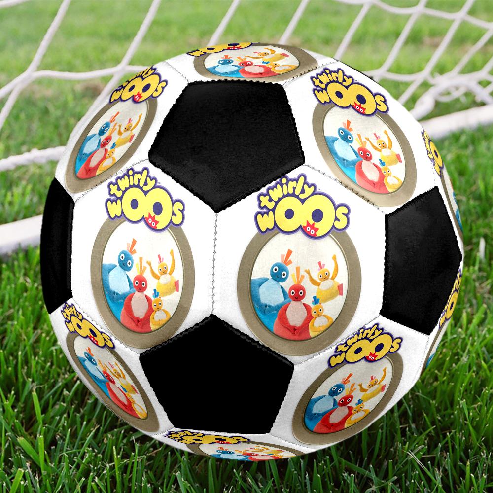 Twirlywoos Indoor Soccer Ball Colorful Machine Stitched PVC Size 5 Team Training Competition Ready Durable High-Bounce Cool Sports Gift