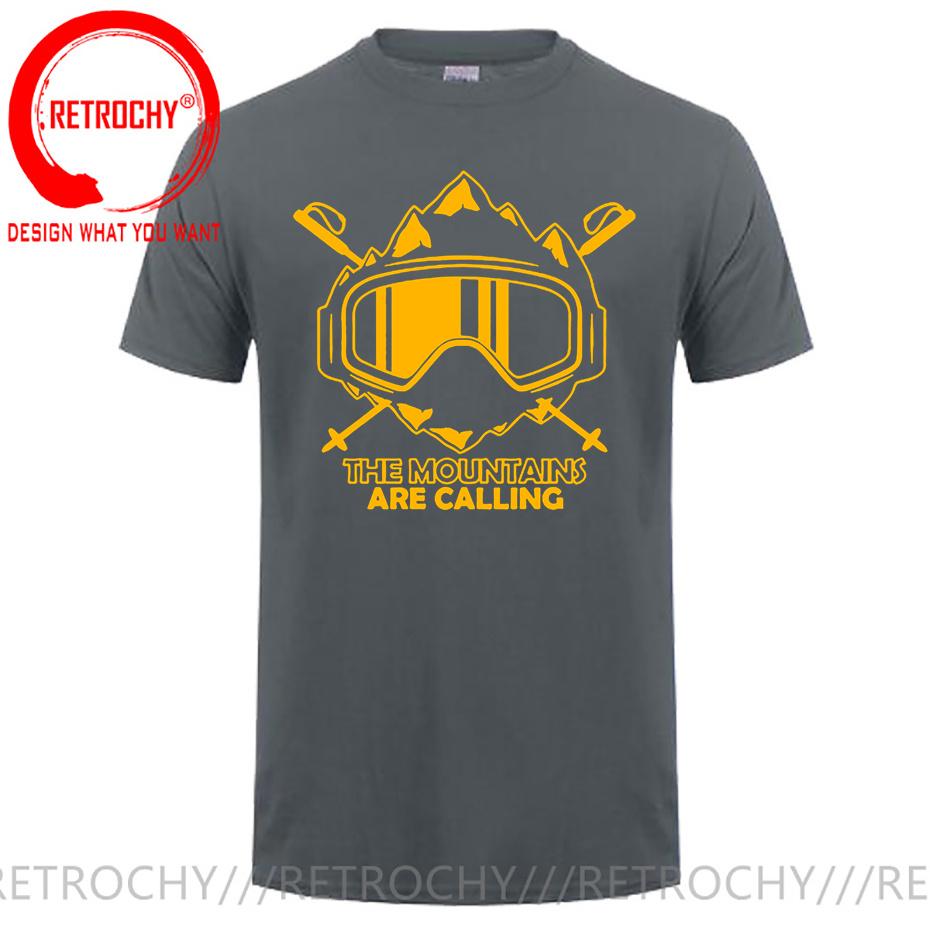 The Mountains Are Calling T Shirt Unisexs Unisexs Ski Snowboard Tshirt Skiing TShirt Cool Enthusiastic Skier Mask Design Tee Shirt