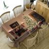 Christmas Tree Tablecloth Fireplace Gift And Socks Decoration Pattern Rectangular Round Table Cloth Cover Towel