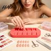 Press-on Nail Storage Tray Sorting with 10 Slots, Tip Organizer L/R Markers, Fake Box Manicure Prep Station & Art Display Holder for Salon, Home