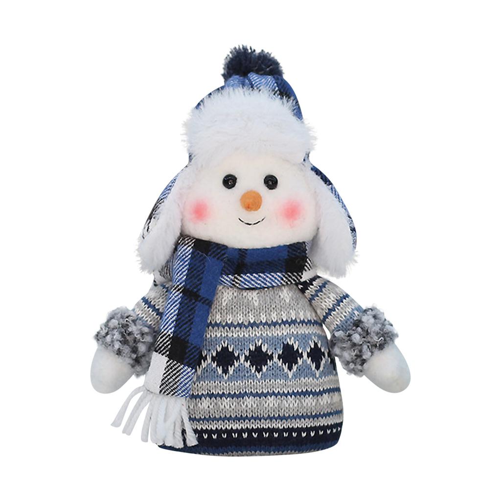 Рождественские украшения, Синяя тканевая кукла, Симпатичные украшения в виде снеговика на лыжных качелях, Елочные украшения, Качающиеся елочные украшения