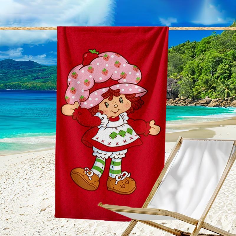 Straw-berry Friends Quick-Dry Microfiber Beach Towel Super Soft & Absorbent for Bath, Beach, Travel Bath Time Accessory, Fan gifts