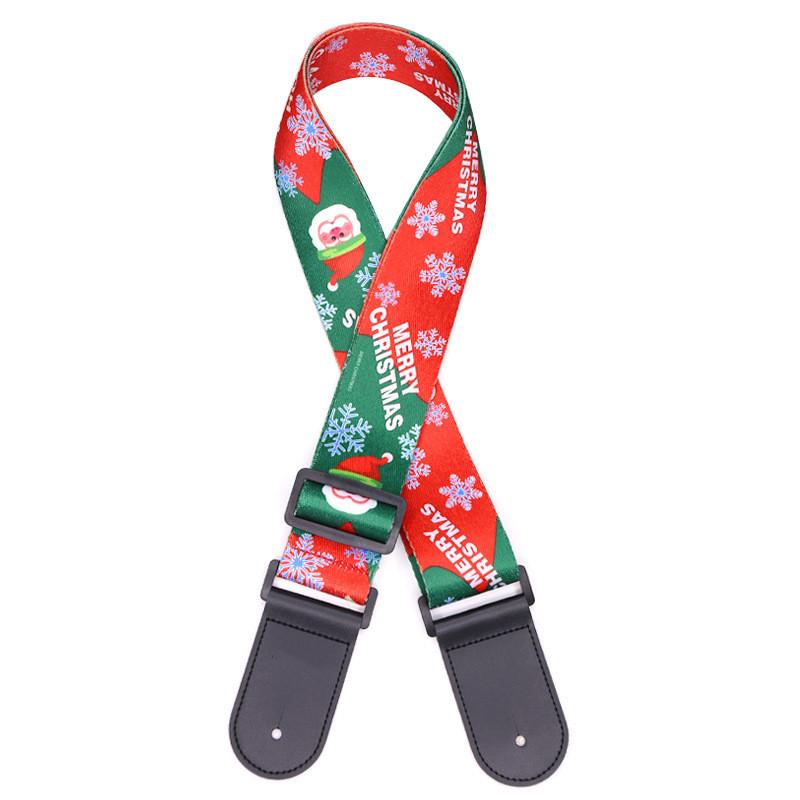 Регулируемый кожаный и тканевый гитарный ремень в этническом стиле с различными узорами для акустических и бас-гитар