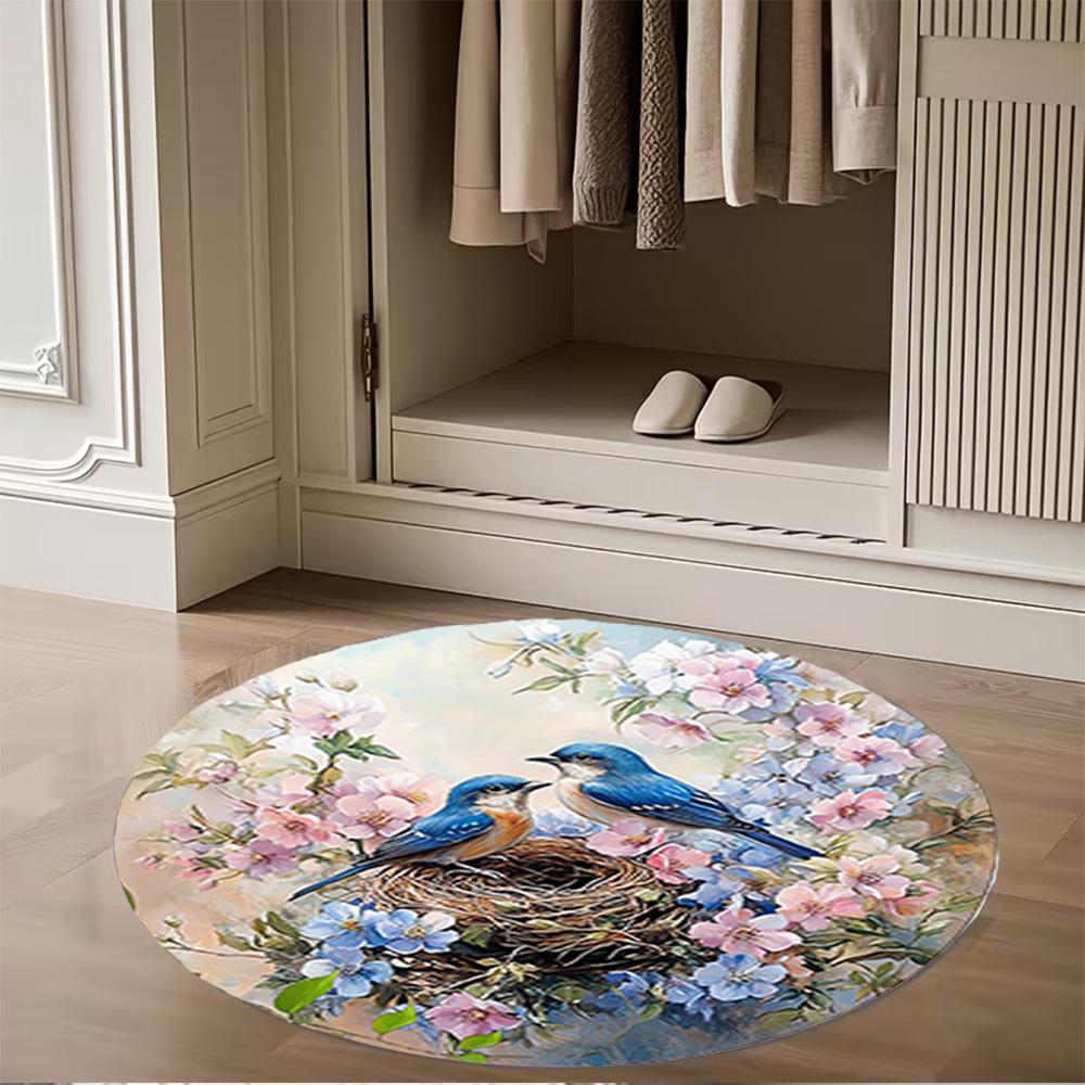 1pc home carpet design for office decor gift living room bedroom non slip colorful hummingbird flowers rug