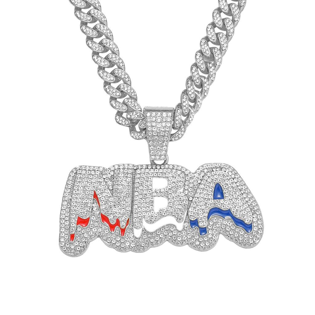 Подвеска в виде баскетбольного мяча с бриллиантами в виде кубинской цепочки, новое модное бриллиантовое ожерелье в стиле хип-хоп