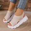 Thick Bottom Casual Sandals Summer Plus Size Women's Shoes Fashion Openwork Fish Mouth Sandals Sophisticated Generous Elegant Women's Shoes