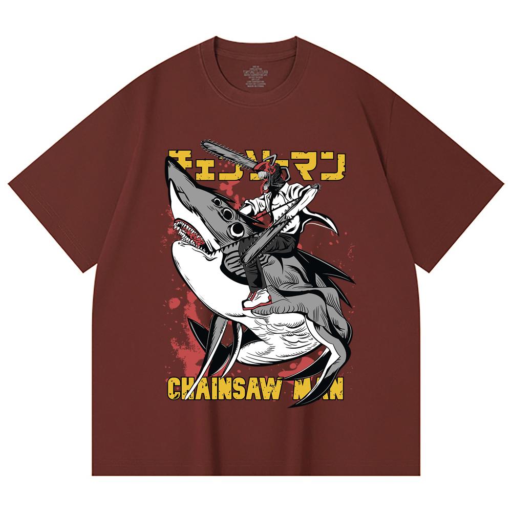230 Gsm 100% Cotton Chainsaw Man V43 Denji Print Unisex Heavy Cotton T Shirt
