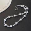 Twist crystal gypsy natural freshwater pearl necklace women's light luxury niche high-end design collarbone chain new