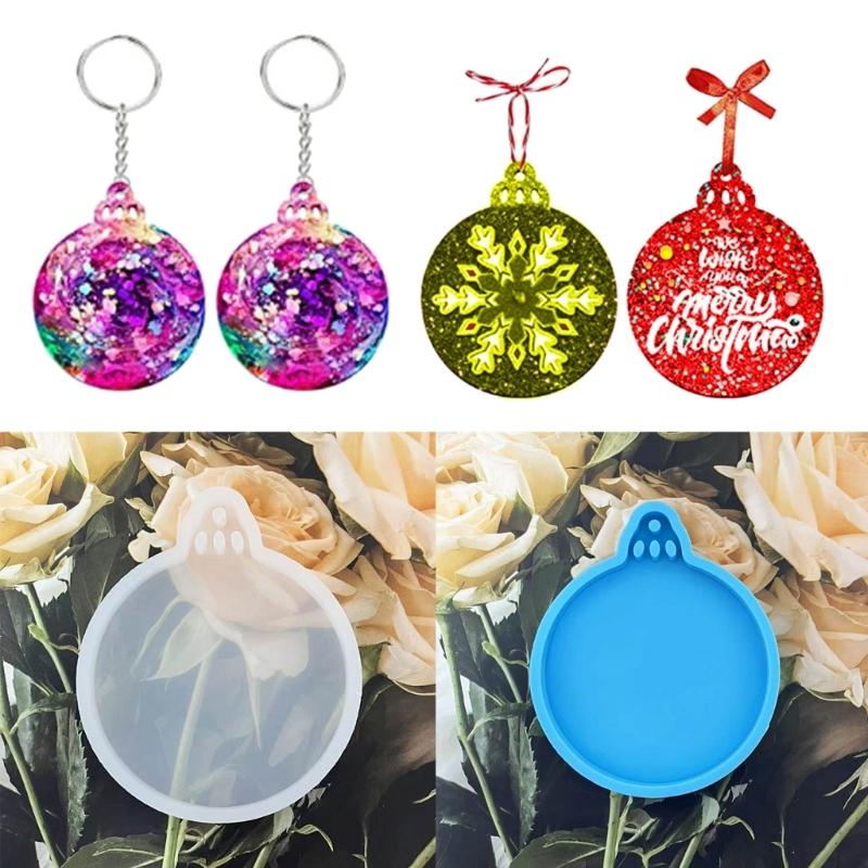 Christmas Ornaments Mold Mutifunctional Blank Round Silicone Molds Versatile Resin Accessory Mould for DIY Enthusiasts