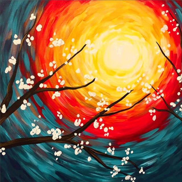 50X50CM 5D алмазная живопись пейзаж DIY полный алмаз Луна дерево вышивка комплект мозаика украшение дома