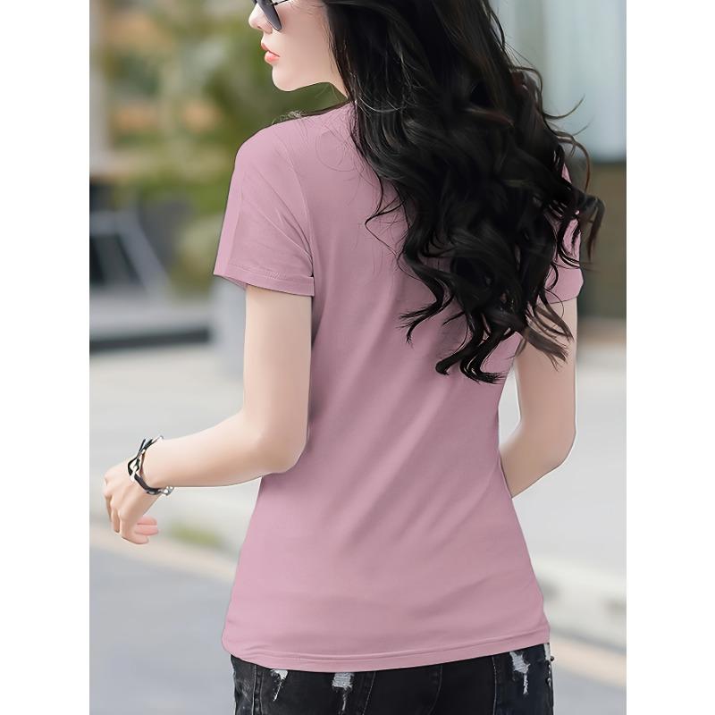 Женская повседневная модная летняя белая футболка с V-образным вырезом