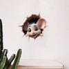 2 шт. 3D наклейки на стену с мультяшной мышью и кошкой, самоклеящиеся съемные водонепроницаемые высококачественные ПВХ-материалы, износостойкая наклейка