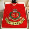 1PC Royal Crest Emblem Custom Name Patterned Flannel Blanket Suitable For All Seasons For Home Decor Warmth And Comfort Gifts Holiday Present