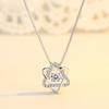 Smart Hexagram Pendant Necklace Korean Version Fashionable Simple Diamond Beating Heart Niche Design Sense