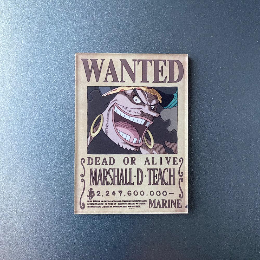 Creative One Piece Wanted Poster Magnet - Anime Cartoon Fridge Decor & Message Sticker