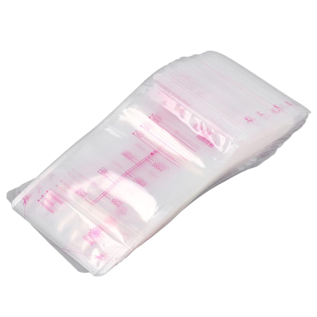 30 штук мешков для хранения грудного молока 200 мл Простые в использовании Незаменимые вещи для малыша Мешки для хранения молока с двойным запаем для кормления Замораживание