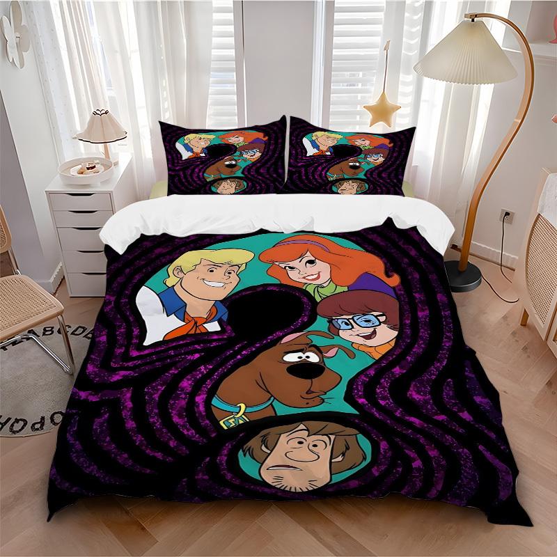 3pcs Scooby-Doo Duvet Cover Set, Includes 1 Duvet Cover and 1/2 Pillowcases (No Insert) yy251104246