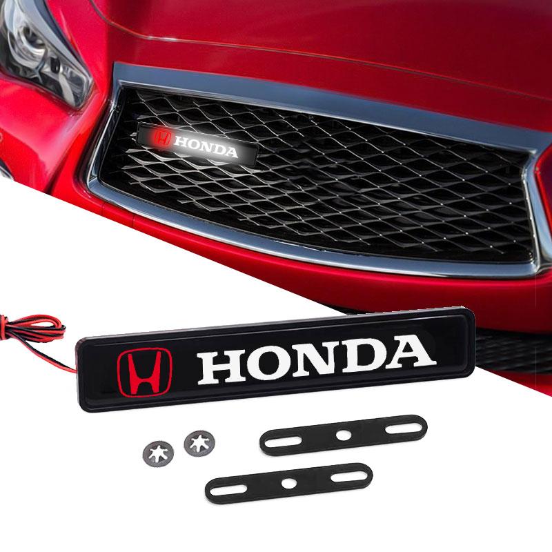 Car LED Front Hood Grille Emblem Badge Decorative Light For Honda Civic