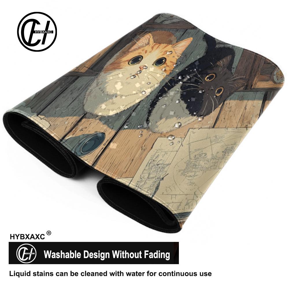 Cute Cartoon Cat Mouse Pad Large Gaming Accessory Deskmats Non-Slip Rubber Computer Keyboard Mat Laptop Long Mouse pad
